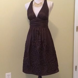 Adrianna Papell Formal Brown Taffeta Party Dress